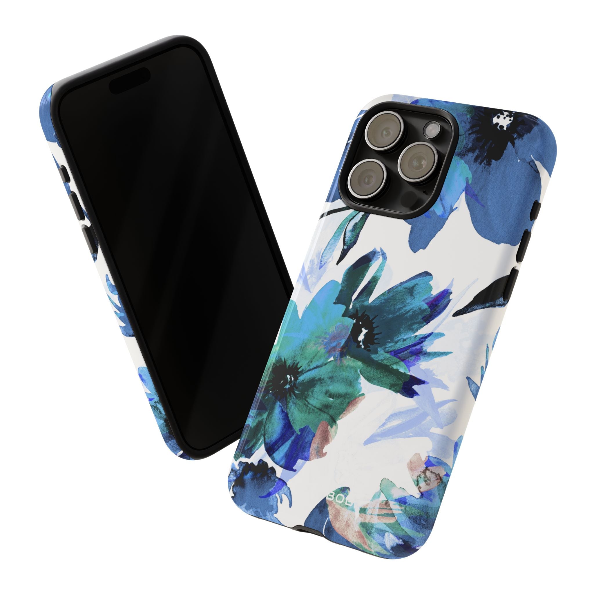 Blue Blossom Radiance iPhone 15 Pro Max Case - Tough