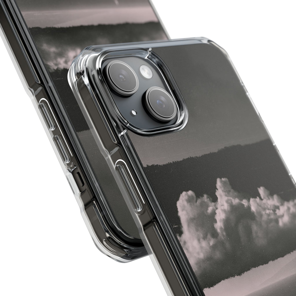 Crimson Horizon · Clear Impact Magnetic Phone Case for iPhone ·  Black