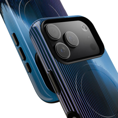 Blue Tough 2.0 Magsafe Phone Case for iPhone - Indigo Distortion Wave