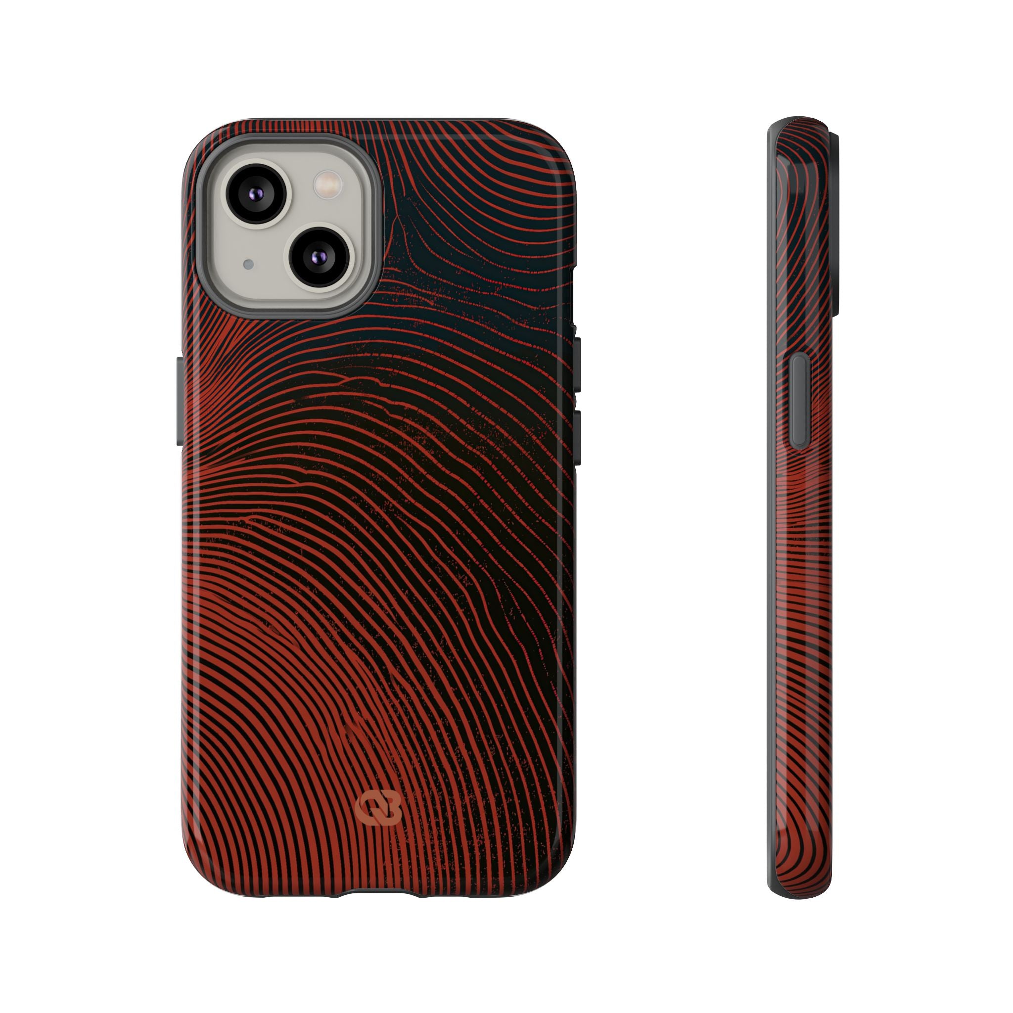 Red Tough Phone Case for iPhone - Terracotta Nerve Map