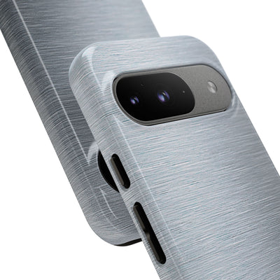 Silver Tough Phone Case for Google Pixel - Satin Chrome Grain
