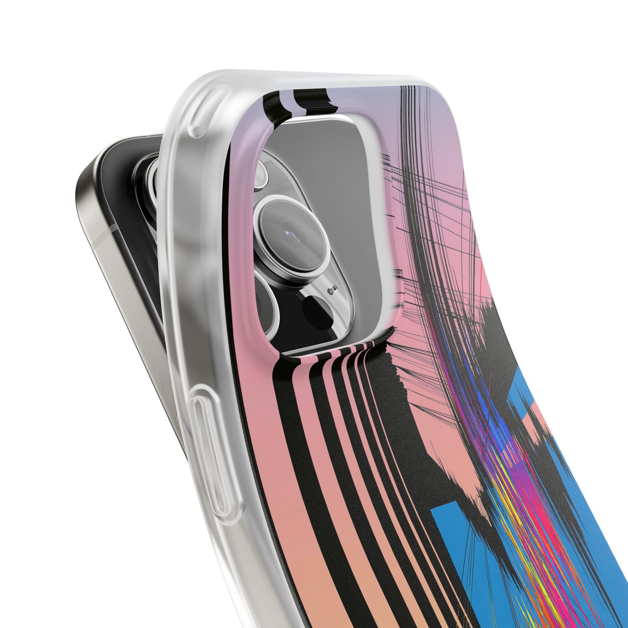 Blue Lite Phone Case for iPhone - Fractured Data Skyline