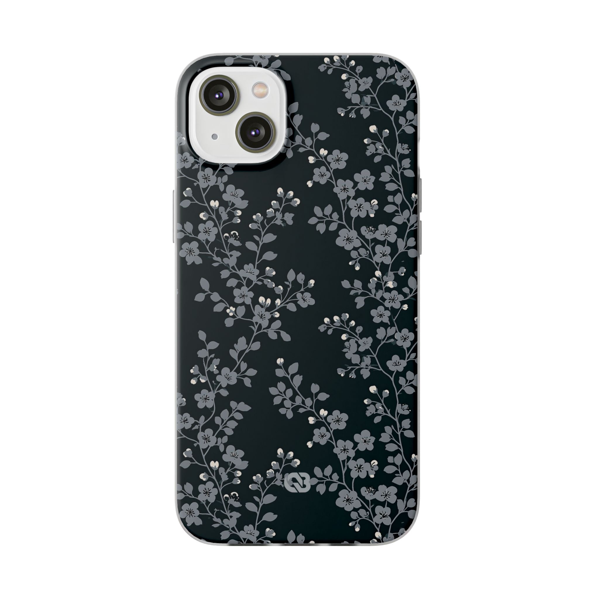 Black Lite Phone Case for iPhone - Midnight Slate Blossom