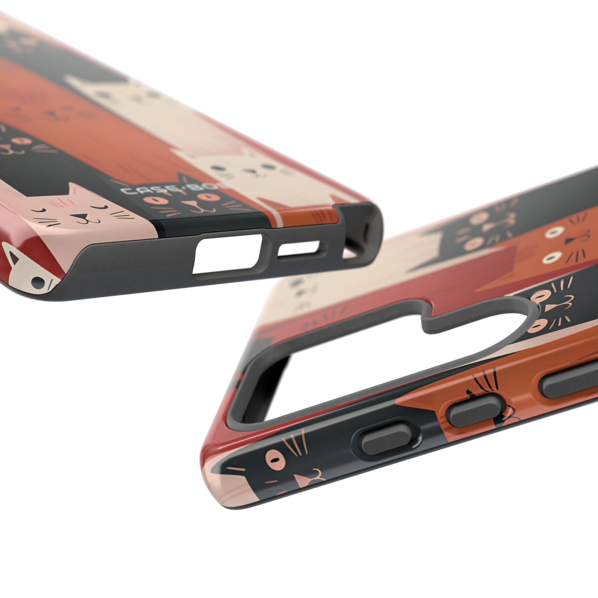 Elongated Cats Zwart Samsung S25 Ultra Case - Tough