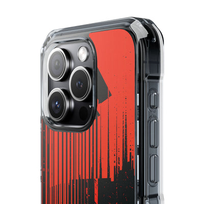 Red Impact MagSafe Phone Case for iPhone - Crimson Brutalist Distortion