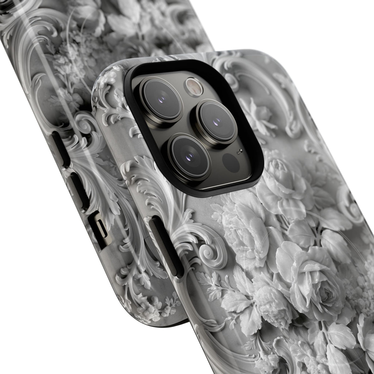 Rococo Marble Rose · Tough 2.0 Magnetic Phone Case for iPhone · White