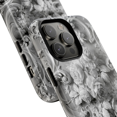 Rococo Marble Rose · Tough 2.0 Magnetic Phone Case for iPhone · White