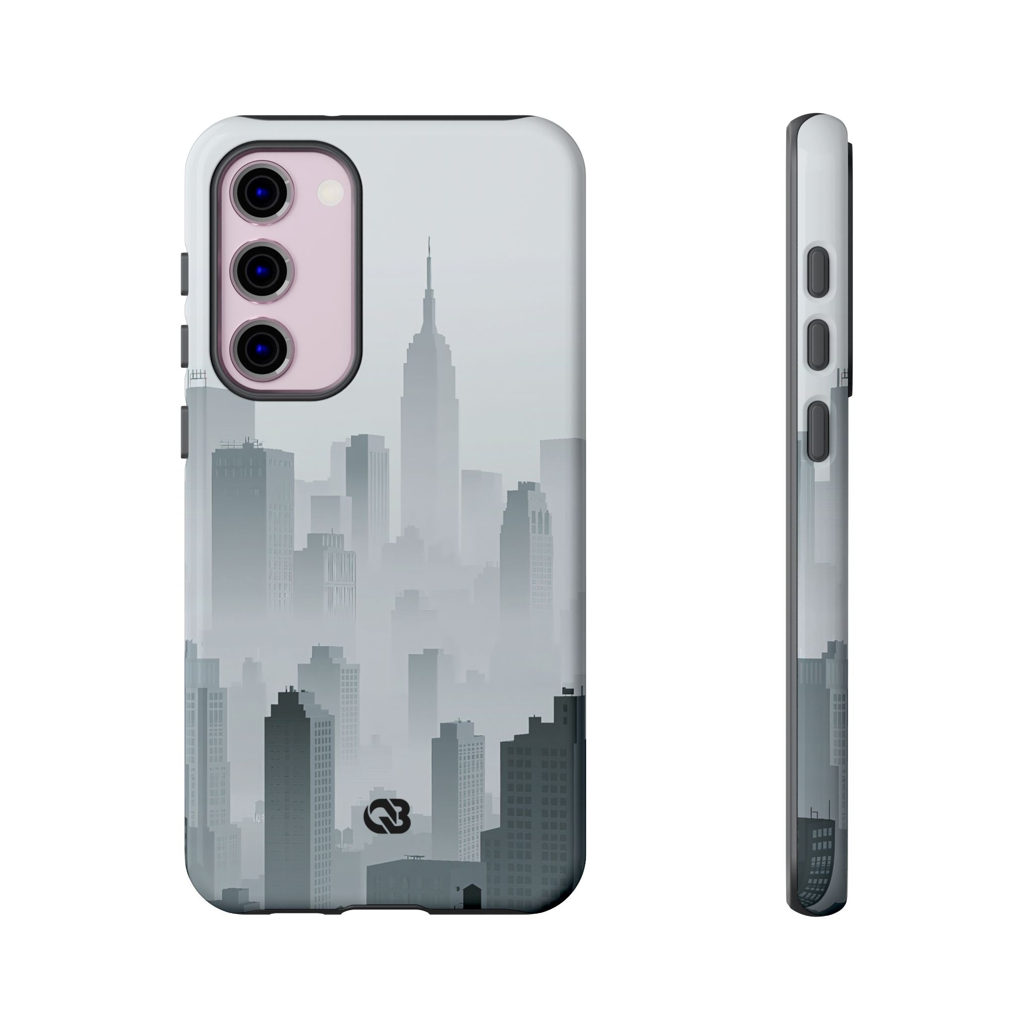 Grey Tough Phone Case for Samsung - Steel Mist Skyline