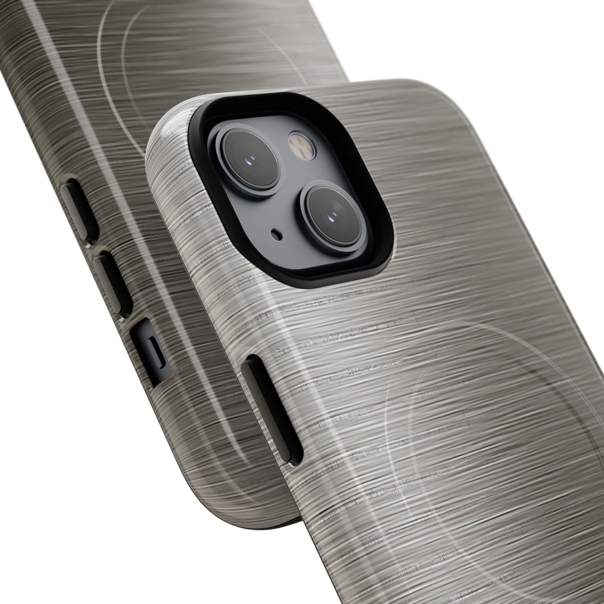 Grey Tough 2.0 Magsafe Phone Case for iPhone - Brushed Industrial Steel