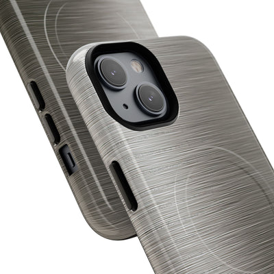 Grey Tough 2.0 Magsafe Phone Case for iPhone - Brushed Industrial Steel