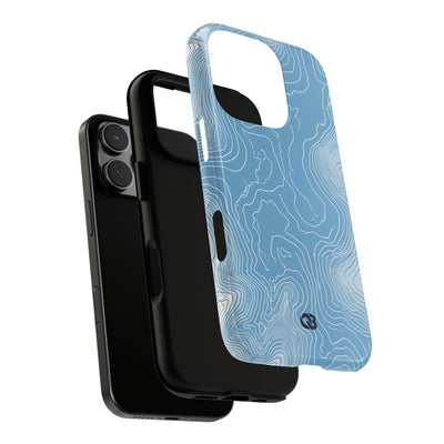 Blue Tough Phone Case for iPhone - Glacial Ridge Topo