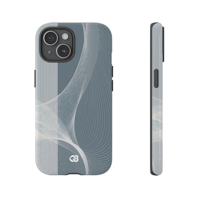 Grey Tough Phone Case for iPhone - Slate Mesh Horizon