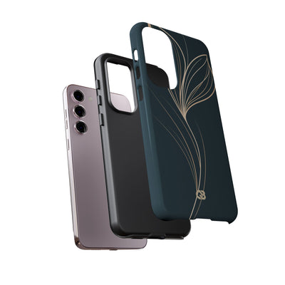 Teal Tough Phone Case for Samsung - Sandstone Silk Flora