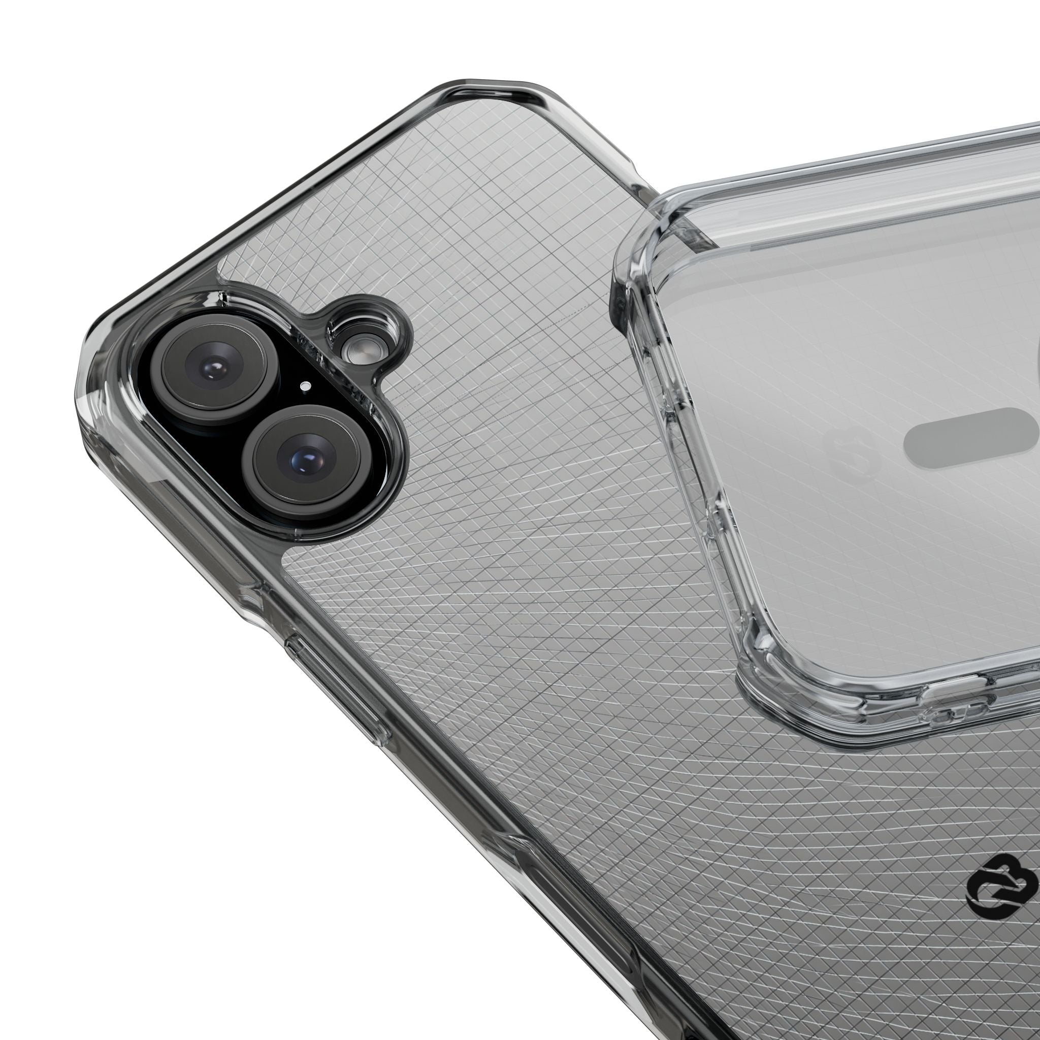 Grey Impact MagSafe Phone Case for iPhone - Chrome Mesh Warp