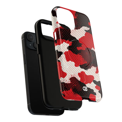 Crimson Halftone Camo · Tough 2.0 Magnetic Phone Case for iPhone · Red