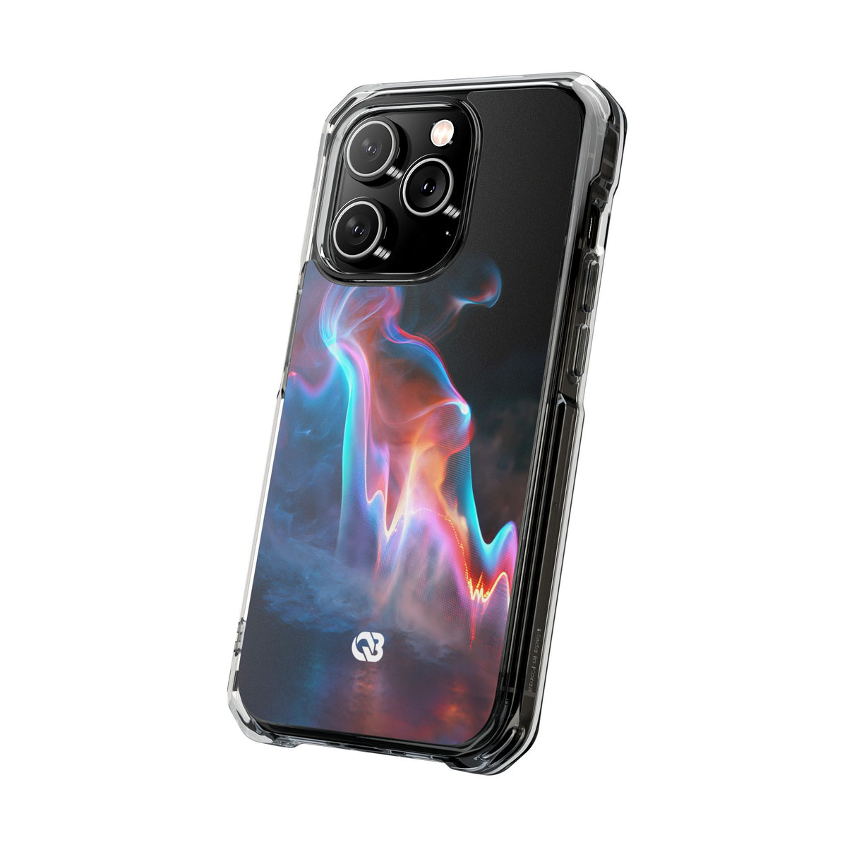 Neon Waveform · Clear Impact Magnetic Phone Case for iPhone · Black