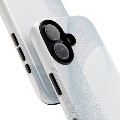 White Tough Phone Case for iPhone - Arctic Line Current