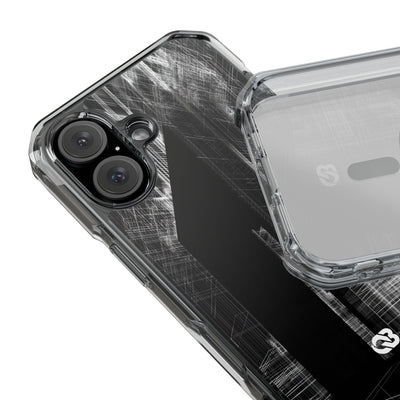 Black Impact MagSafe Phone Case for iPhone - Ghost Urban Wireframe