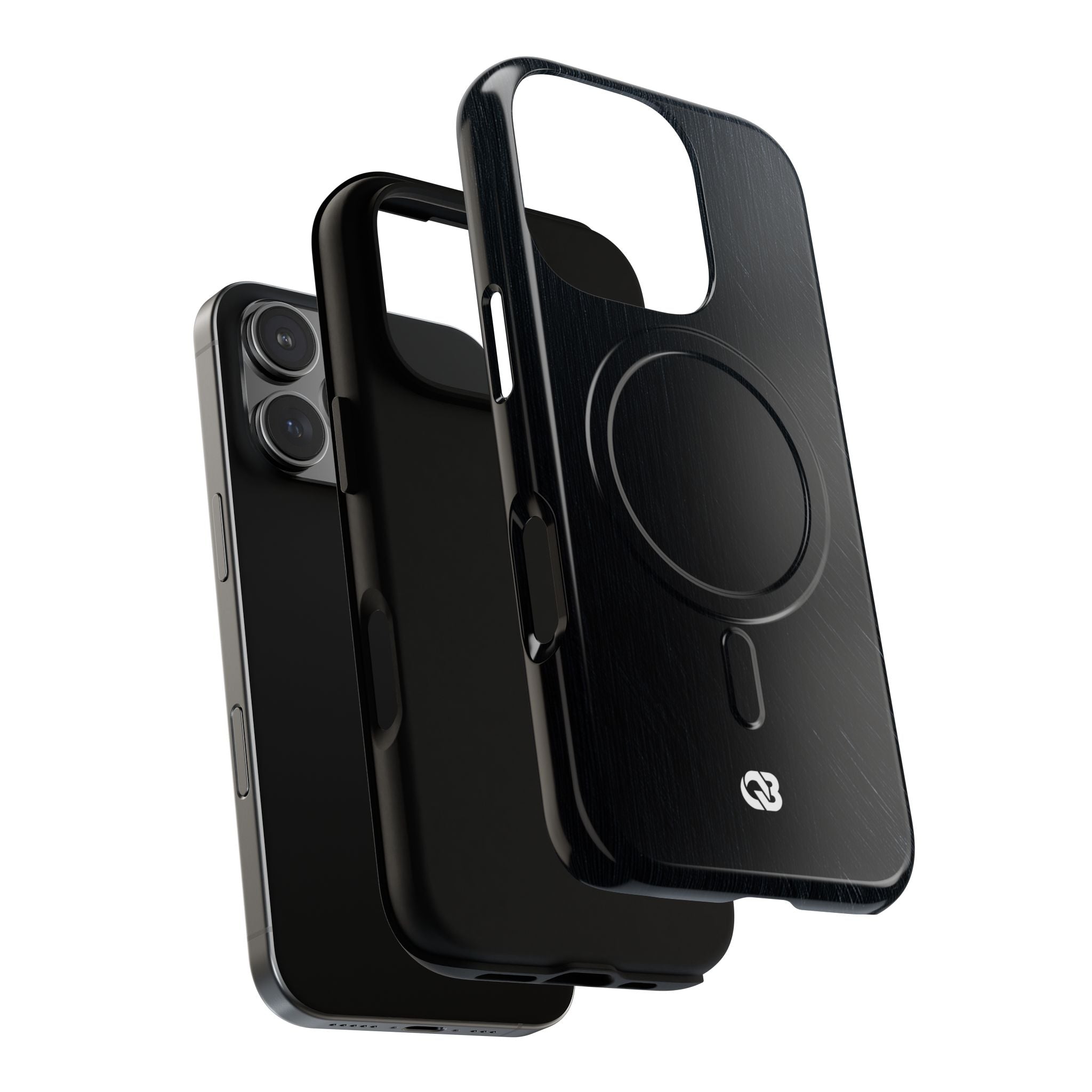 Black Tough 2.0 Magsafe Phone Case for iPhone - Midnight Brushed Grain