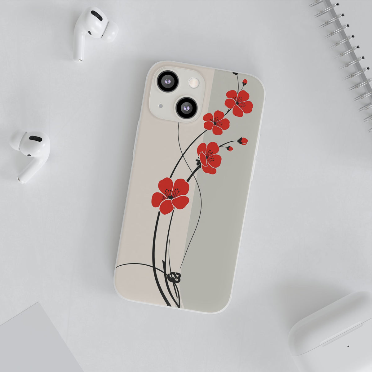 Scarlet Bloom Minimal · Lite Phone Case for iPhone ·  Red