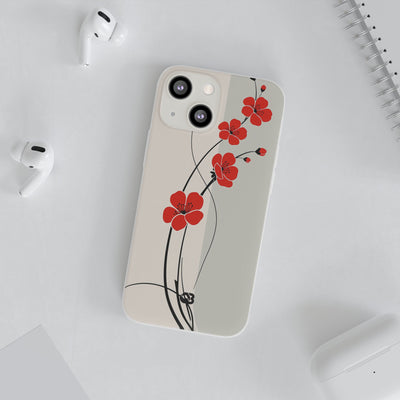 Scarlet Bloom Minimal · Lite Phone Case for iPhone ·  Red