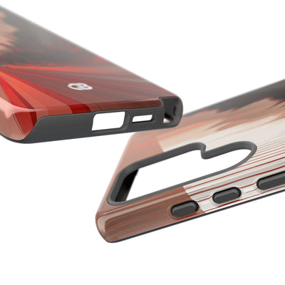 Red Tough Phone Case for Samsung - Crimson Pulse Horizon
