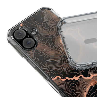 Orange Impact MagSafe Phone Case for iPhone - Salmon Ridge Topo