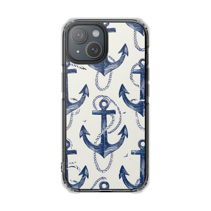 Navy Anchor Drift iPhone 15 Case - Impact