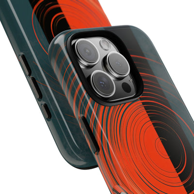 Teal Tough Phone Case for iPhone - Burnt Slate Radial