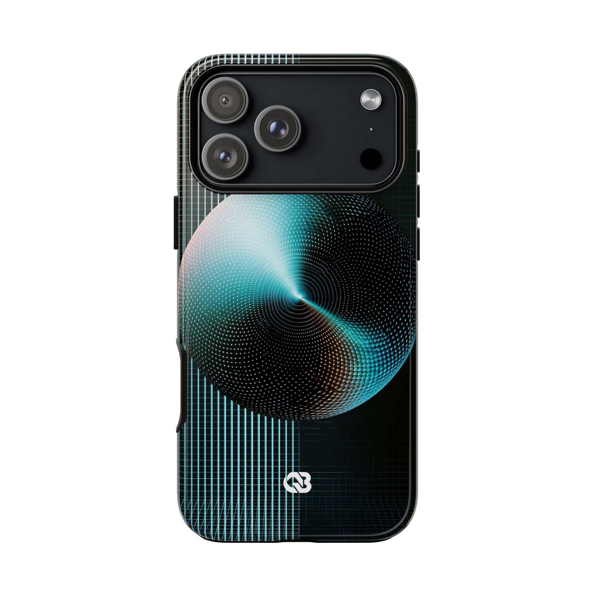 Blue Tough Phone Case for iPhone - Cyan Vector Sphere