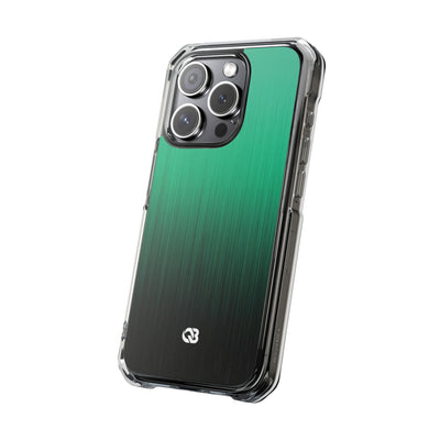 Emerald Cascade · Clear Impact Magnetic Phone Case for iPhone · Green