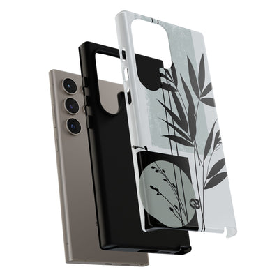 Grey Tough Phone Case for Samsung - Sage Bamboo Noir