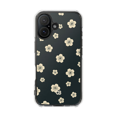 Teal Impact MagSafe Phone Case for iPhone - Obsidian Cream Petals