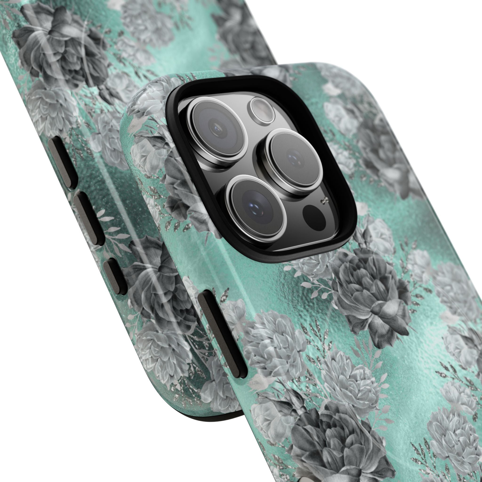 Frost Mint Floral · Tough+ Magsafe