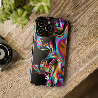 Purple Tough Phone Case for iPhone - Liquid Neon Chrome