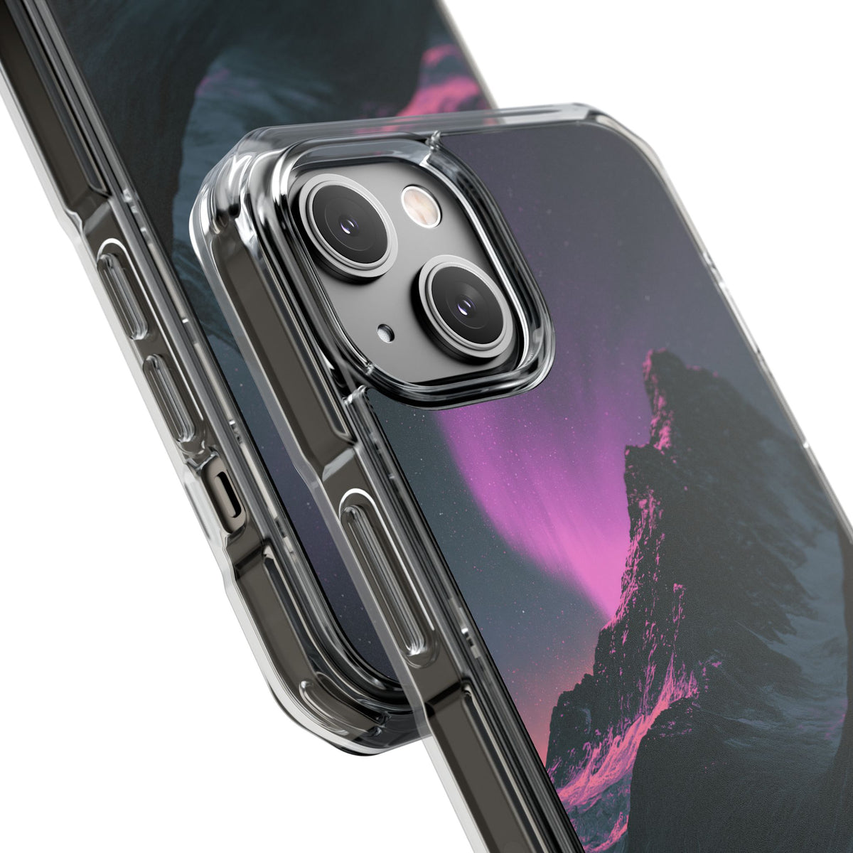 Arctic Aurora Summit · Clear Impact Magnetic Phone Case for iPhone · Black