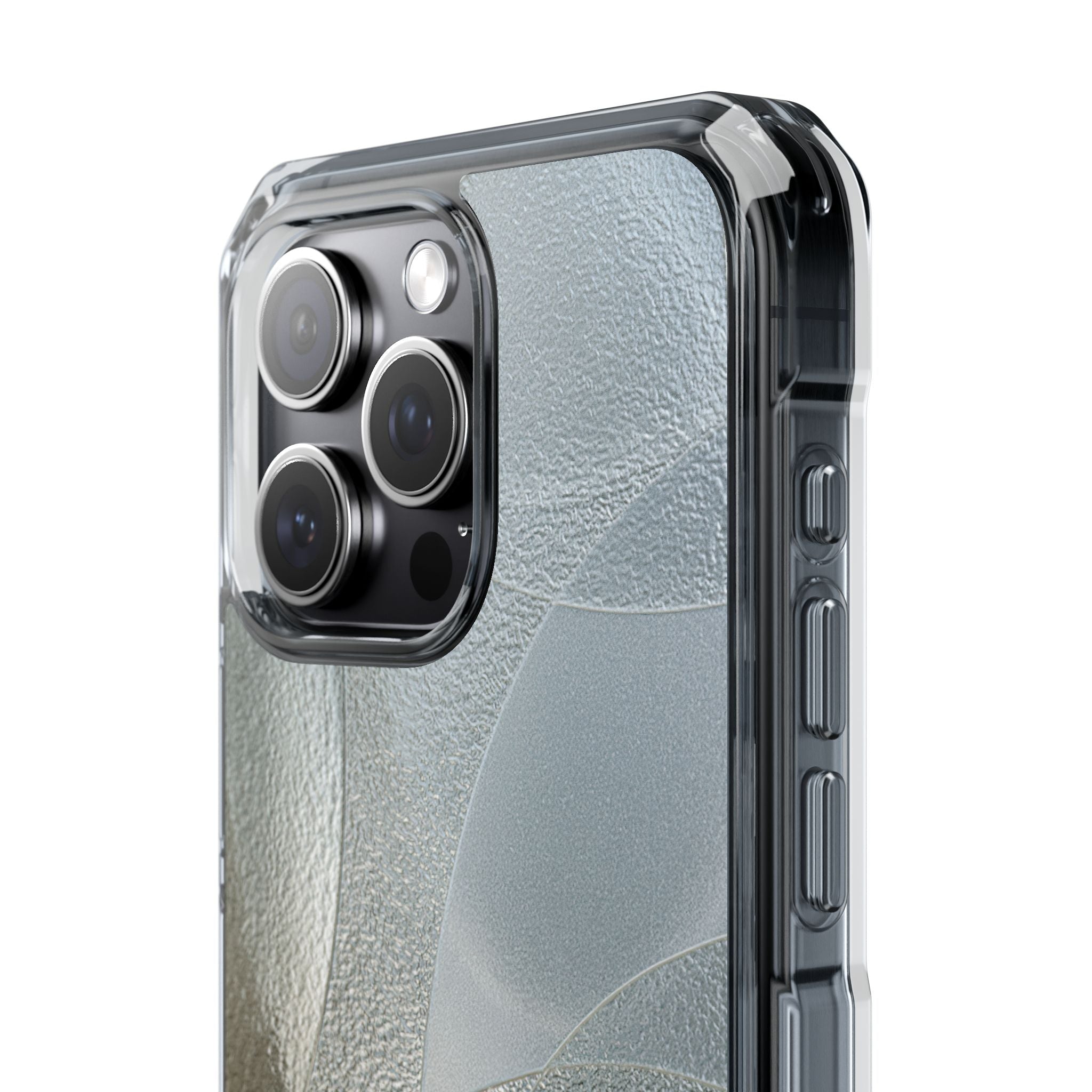 Silver Impact MagSafe Phone Case for iPhone - Frosted Silver Mosaic