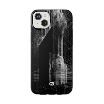 Black Lite Phone Case for iPhone - Ghost Urban Wireframe