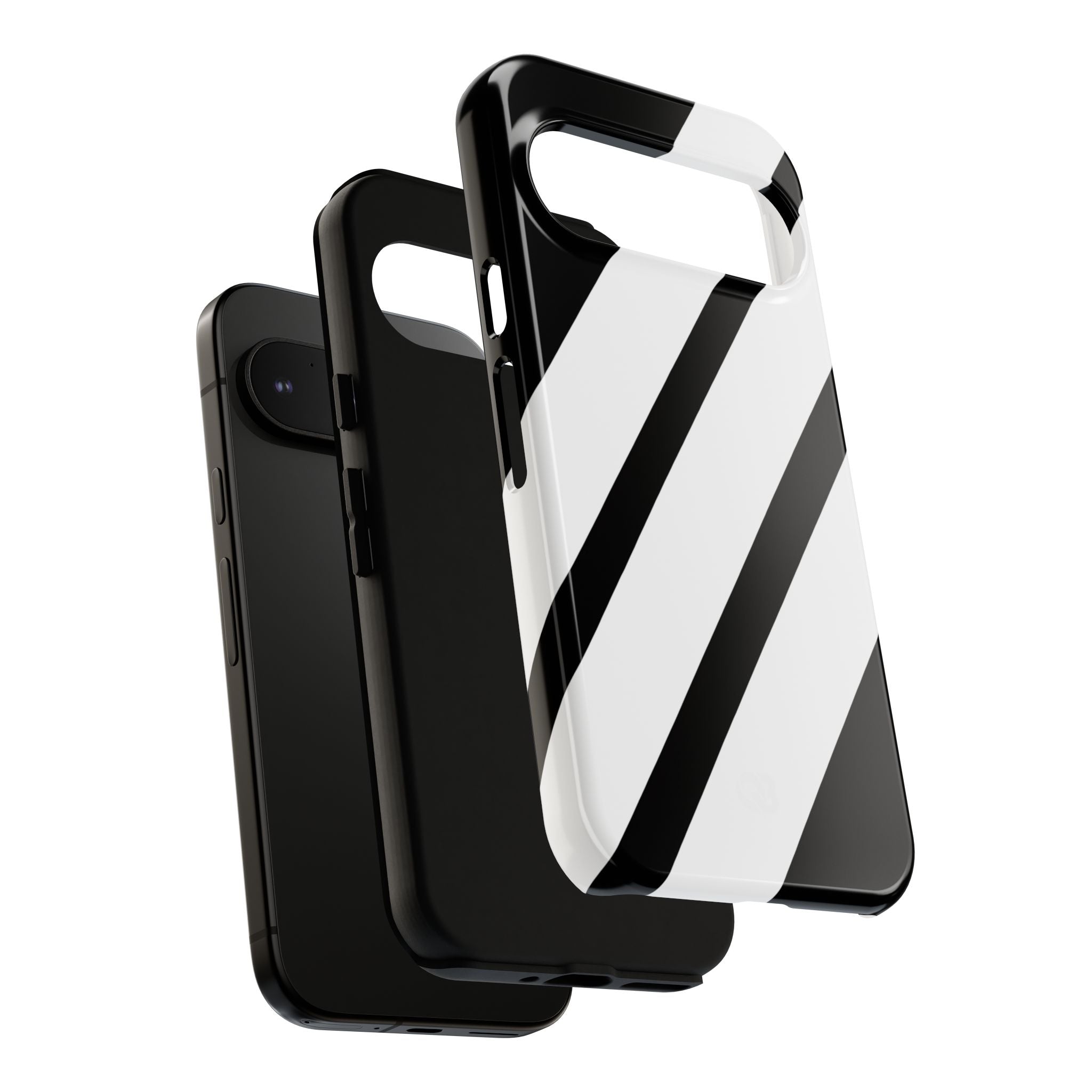 Obsidian White Bars · Tough etui na telefon dla Google Pixel