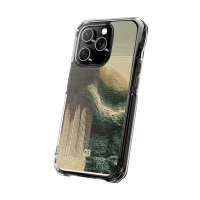 Beige Impact MagSafe Phone Case for iPhone - Veridian Data Ridge