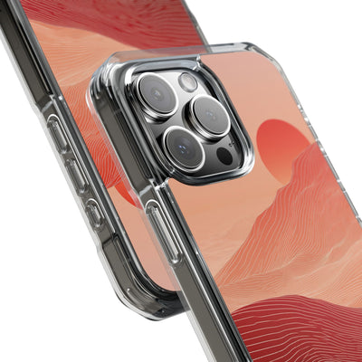 Red Impact MagSafe Phone Case for iPhone - Crimson Ridge Lines