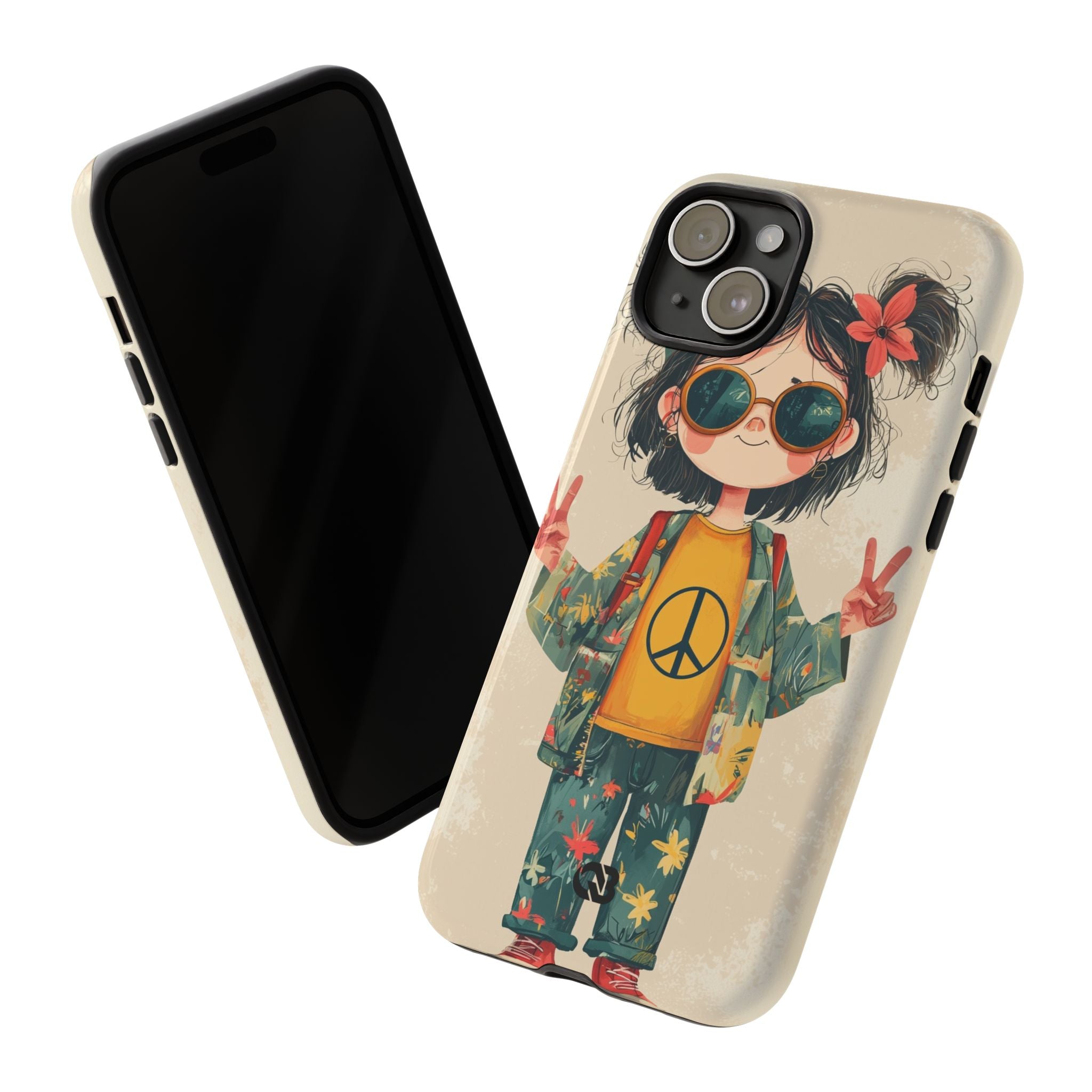 Retro Peace Girl · Tough Phone Case for iPhone