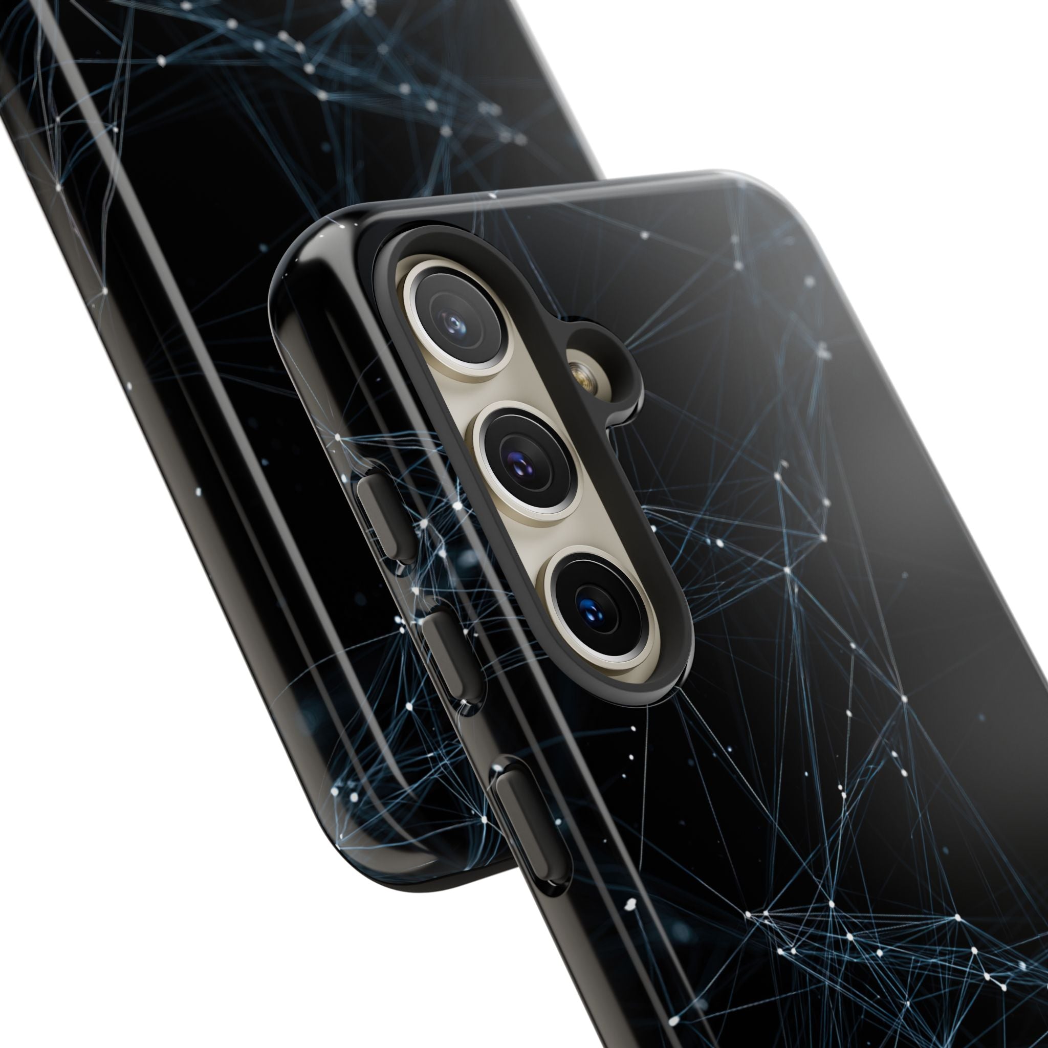 Black Tough Phone Case for Samsung - Arctic Neural Mesh
