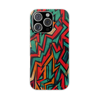Jagged Teal Static · Soft Phone Case for iPhone