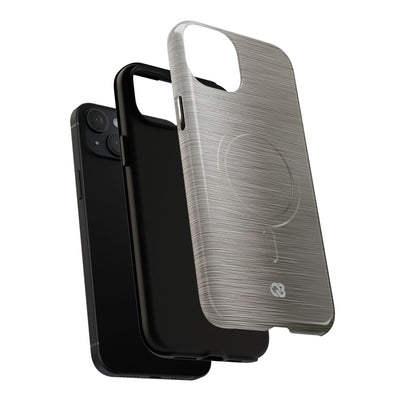 Grey Tough 2.0 Magsafe Phone Case for iPhone - Brushed Industrial Steel
