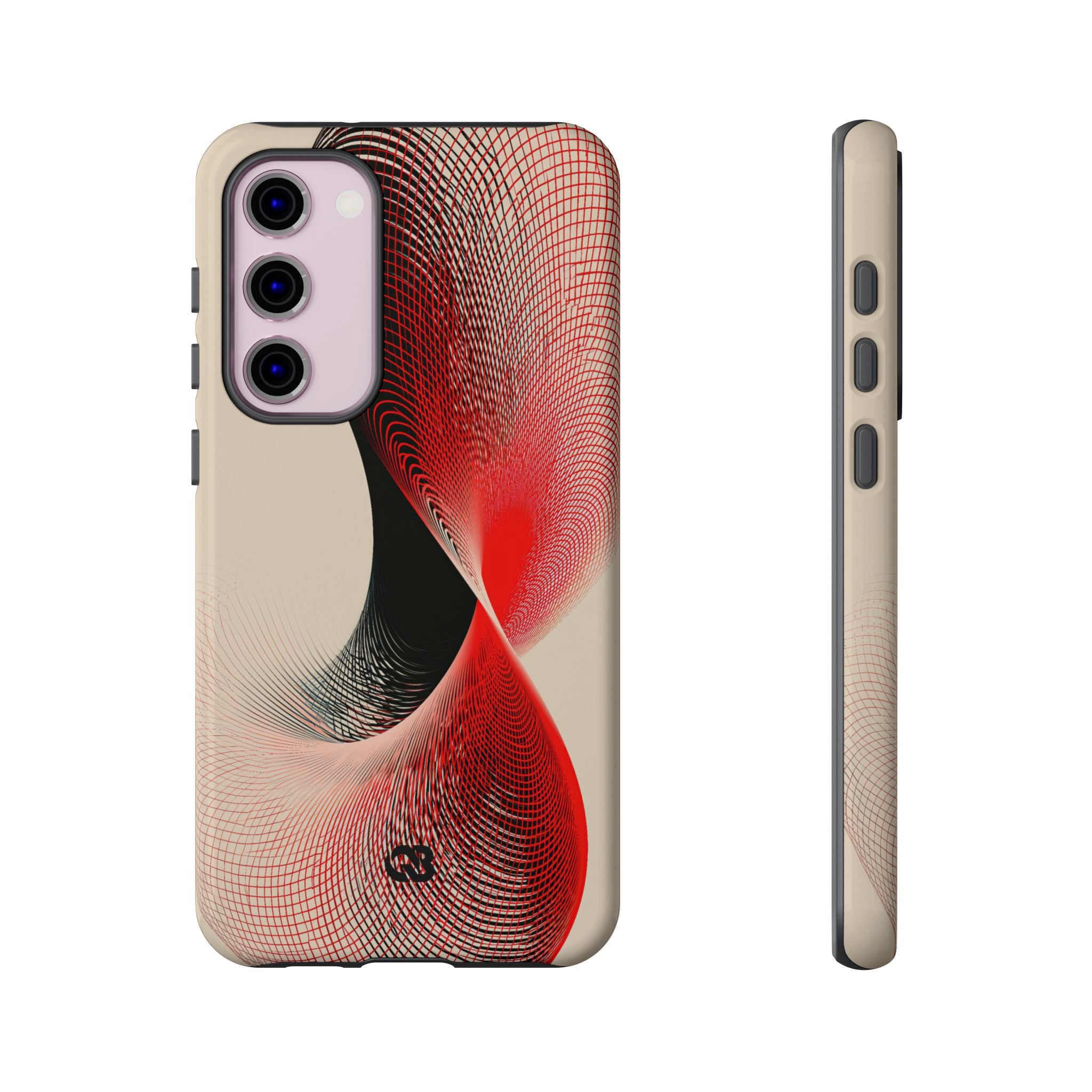 Red Tough Phone Case for Samsung - Crimson Grid Vortex