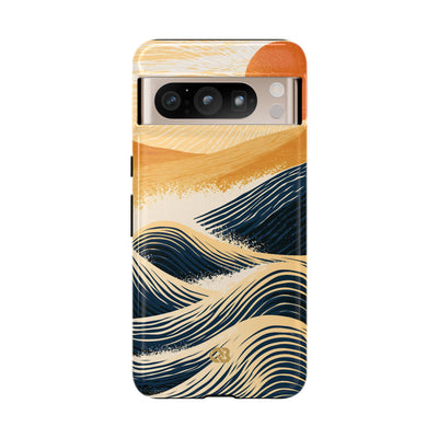Blue Tough Phone Case for Google Pixel - Kyoto Cresting Tide