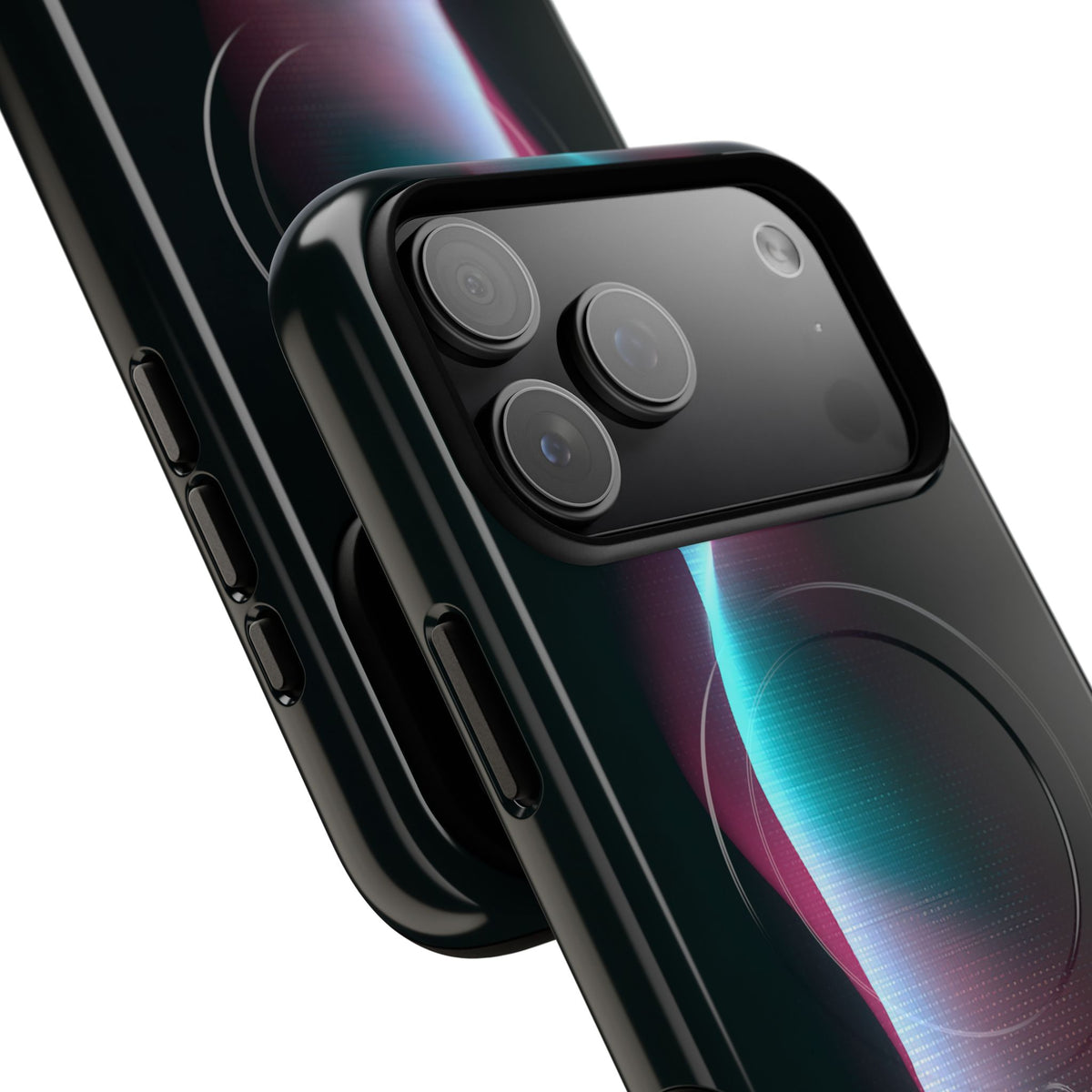 Neon Pixel Flow · Tough 2.0 Magnetic Phone Case for iPhone · Black