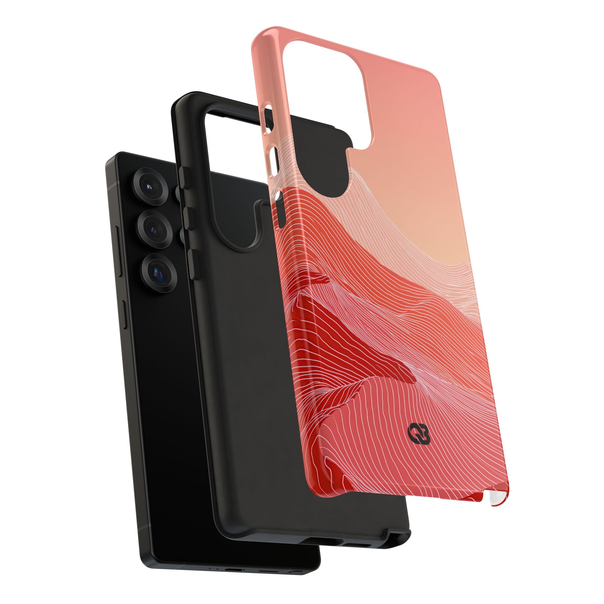 Red Tough Phone Case for Samsung - Crimson Ridge Contour