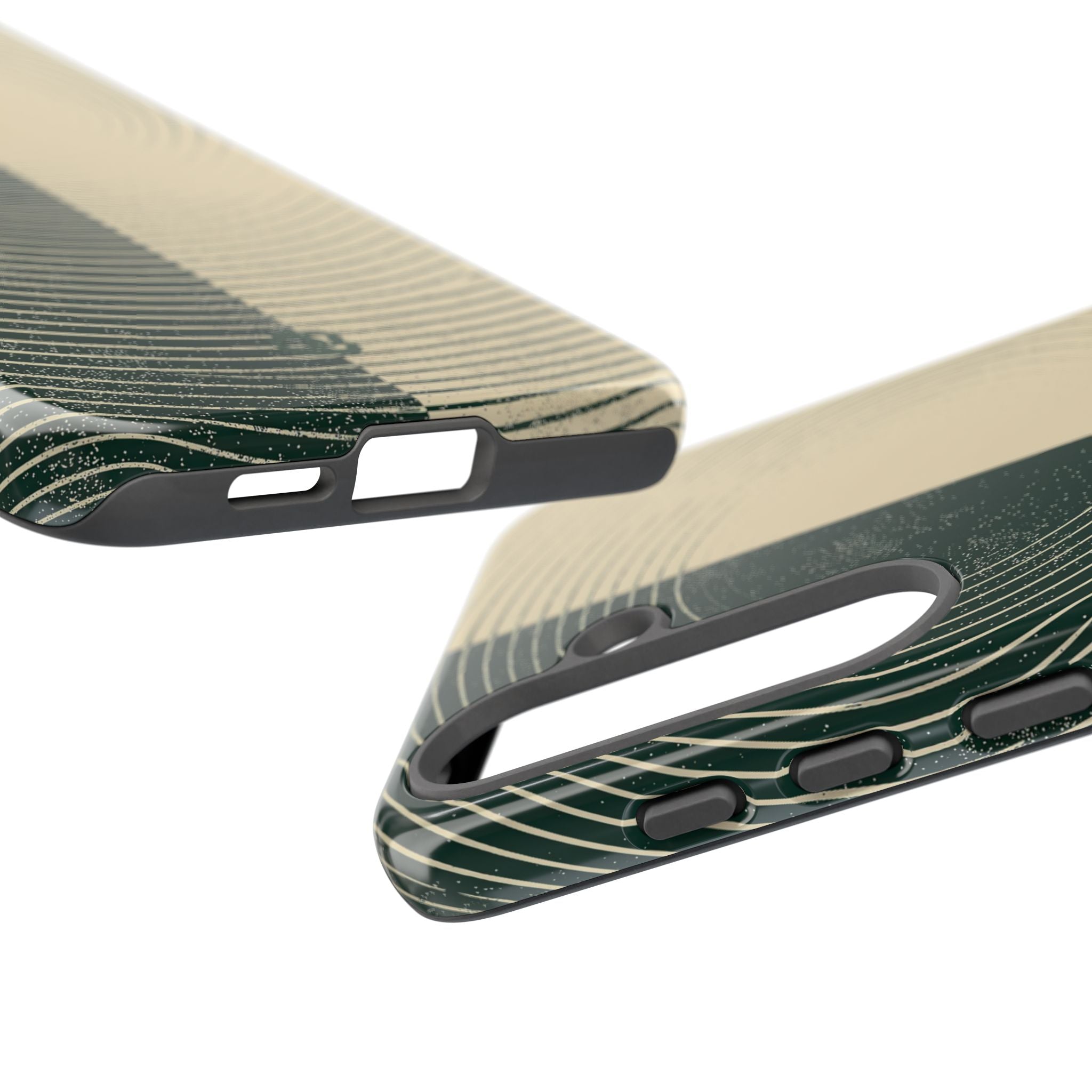 Green Tough Phone Case for Samsung - Evergreen Split Grain